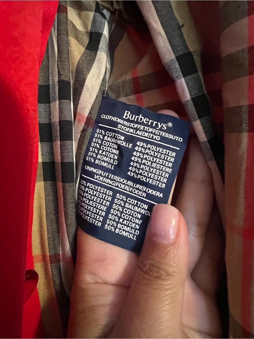 Burberry Red Double-Breasted Trench Coat - Picture 3 of 7